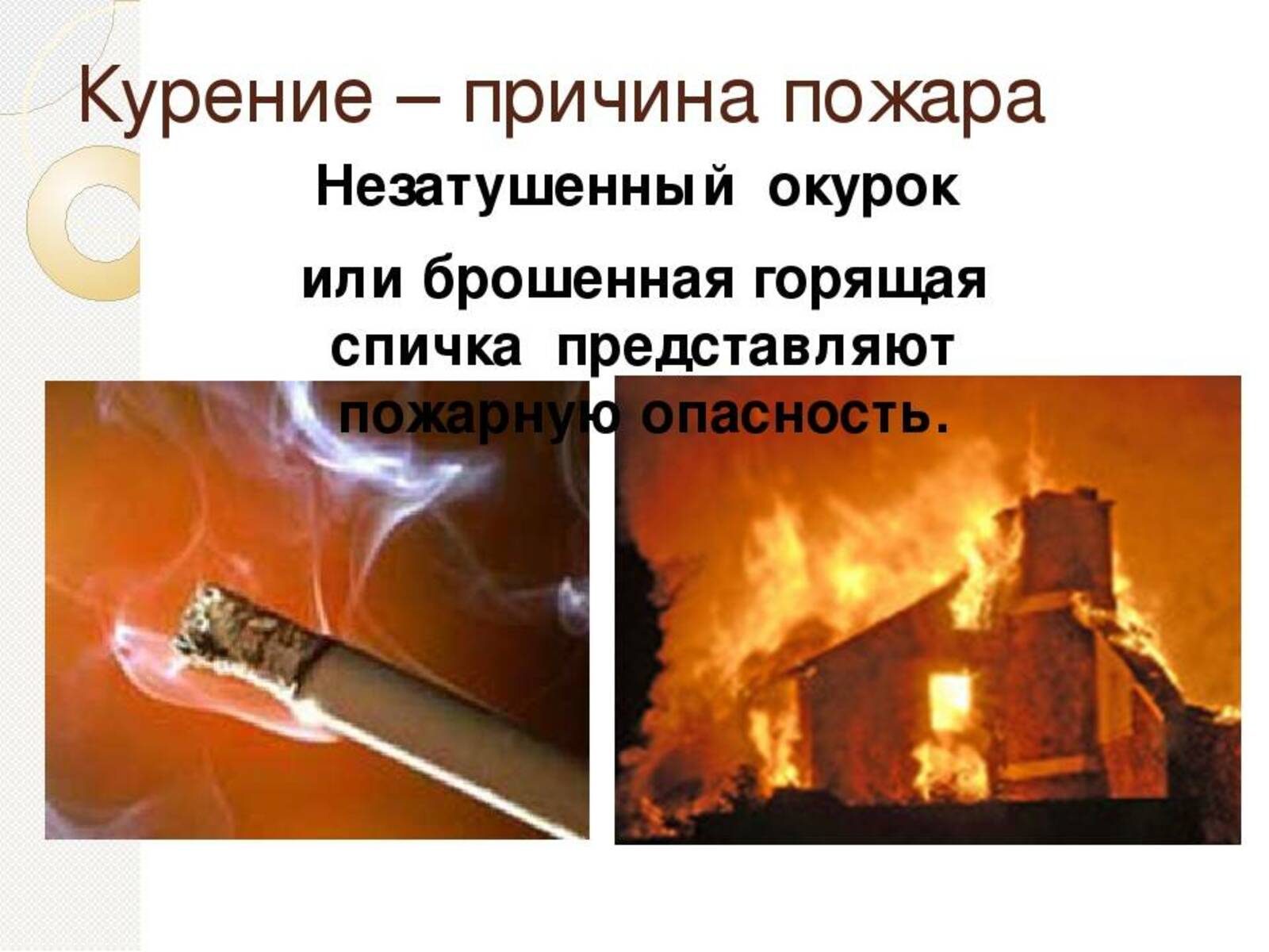 Курение-причина пожара!!!.